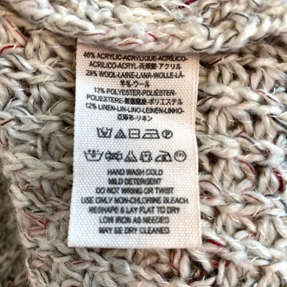 Free People Dylan Tweedy Cowl Neck Chunky Sweater Pullover Size Small - Picture 8 of 9